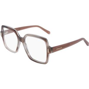 FERRAGAMO SF3031 013 STRIPED TAUPE NUDE 56/17/145 Vrouw Brilmonturen