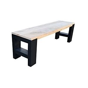 Wood4you - Bankje Seattle - 160Lx40Hx38D cm zwart