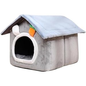 Opvouwbaar hondenhuis binnen warme bank kennel bedmat for kleine middelgrote grote honden katten warme puppygrot kattennest winterhuisdierenproducten (Color : Pink, Size : 38x32x32CM)