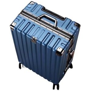 Koffer Vliegtuigbagage kan aan boord gaan van reiskoffer Vrouwelijke slijtvastheid kan sterke duurzame dikke bagage zitten (Color : Blue, Size : 26inch)