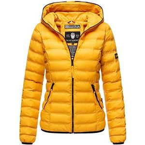Navahoo Neevia overgangsjas voor dames, lichte gewatteerde jas, outdoorjas met capuchon, XS-XXL, geel, S