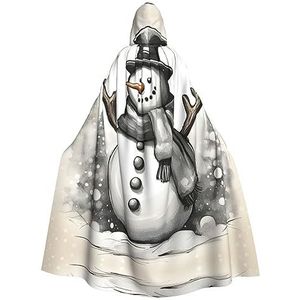SSIMOO Kerstsneeuwpop 1 betoverende cape met capuchon voor volwassenen voor Halloween en feestkostuums - modieuze damesgewaden, capes