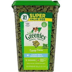 Greenies Super Value Size Feline Dental Treats Catnip Flavor 21-Ounce Tub