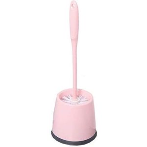 Toiletborstel, Aan de muur gemonteerde reinigingsborstel, verlengde roestvrijstalen handgreep diep in de toiletgroef zonder vlekken achter te laten (kleur: blauw)(Color:Pink)