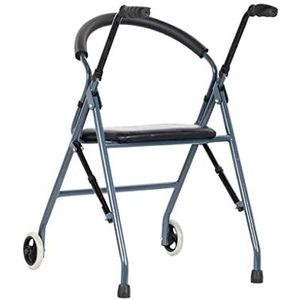 Senioren rollende rollator Ouderen opvouwbare rollator, opvouwbare senioren rollator met stoel en 2 wielen,?Draagbare in hoogte verstelbare standaard Staande rollator - eenvoudig te monteren