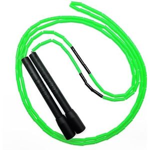 Springtouw Antisliphandvat Harde kralen 2,9 m Verstelbaar vrij gesegmenteerd fitnessspringtouw (Kleur : Green black)