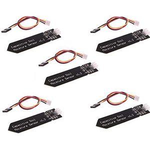 ZkeeShop 5 Stks Capacitieve Bodemvochtigheidssensor met Kabel Draad Compatibel voor Arduino Vochtdetectie Corrosiebestendig