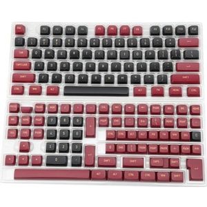 QPSJXN 150 KEYCAP DOUBLESHOT PBT set CSA profiel compatibel met mechanische toetsenborden MX Switches (2-rood zwart)