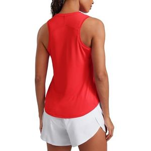 CRZ YOGA Vrouwen Sport Tank Top Racerback Mouwloze Yoga Tops Zomer Fitness Tops Gym Lichtgewicht Sport Top Diep rood S