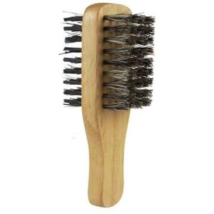 1 st mannen zwijnenhaar borstel S/M/L natuurlijke houten golf borstel voor mannelijke baard haarborstel dubbelzijdige baard borstel (maat : S)