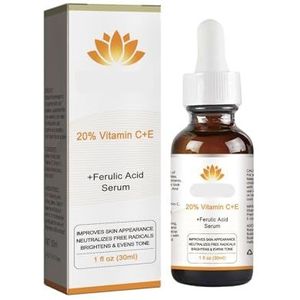 Vitamine C + E Serum, antirimpels, hydraterend, verhelderend en regenererend serum voor alle huidtypes (1 stuks)