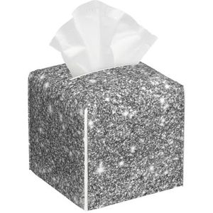 Zilver Glitter Sparkles, Tissue Box Cover Tissue Box Houder Tissue Dispenser Tissue Houder