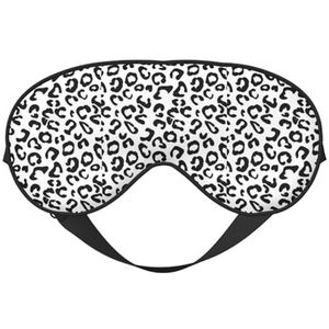 Zwarte luipaardprint unisex elastische verstelbare gesp ontwerp verduisterende slaap oogmasker voor thuis reizen yoga kantoor dutje