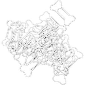 Kleine paperclips, 30 stuks mooie paperclips-doos verpakt sterk duurzaam antislip plastic bedekt draad botvorm multifunctioneel voor familie (wit)