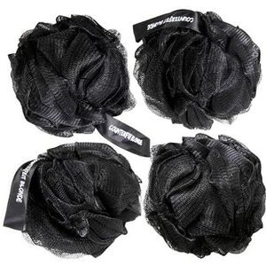Zwarte Loofah Bad Douchesponzen I (4-Pack) Body Scrubbers voor Gebruik In Douche I Bad Sponzen voor Douche Scrubber voor Body I Loofah Exfoliërende Body Scrubber Douche Accessoires I Body Wash Loofah