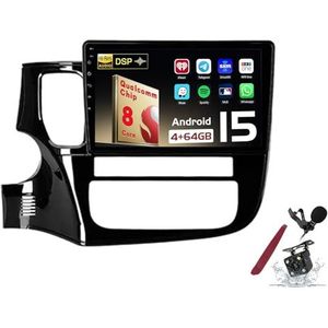 Android 15 Autoradio Sat Navi voor M-itsubishi Outlander (2012-2018) 9 Inch Touchscreen Multimedia Speler met Draadloze Carplay GPS Navigatie FM RDS Bluetooth 5G-WiFi SWC DSP,M150s