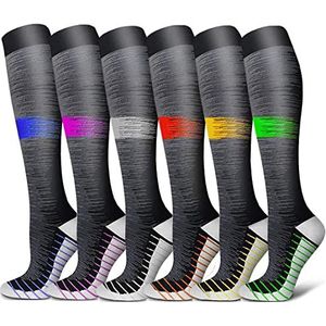 SHYL~JIER Compressiekousen voor dames en heren, 20-25 mmHg, ideaal geschikt voor medisch gebruik, verpleging, fitness, oedeem, spataderen, reizen en zwangerschap, S/M