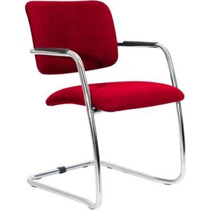 Topsit Bezoekersstoel stapelbaar, comfortabel gevoerde zitting en rugleuning, ideale conferentiestoel voor langdurig zitcomfort (rood)