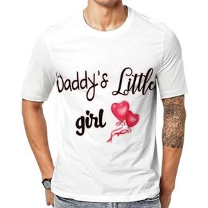 Daddys Little Girl T-shirt met korte mouwen voor heren, grafische ronde hals, print, casual T-shirt, tops, S