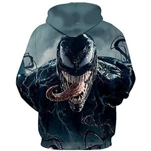 JJCat Heren Hooded 3D Digitale Print Hero Venom Series Fighting Lange Tongen Monster Paar Pullover Hoodies, lila, M