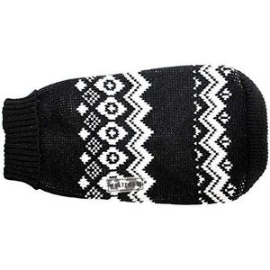 Wolters Noors gebreide trui voor mops & Co. Honden pullover hondkleding zwart/wit XS - XL, 30cm für Mops&Co, zwart/wit