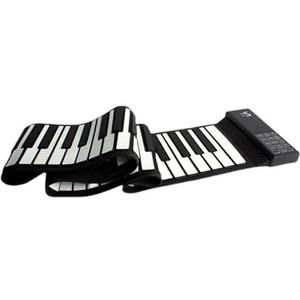 elektronisch toetsenbor Oprollen 88 Toetsen Digitaal Muzikaal Toetsenbord Volwassenen Draagbare Muziekinstrument Piano Elektronische Piano (Color : Bk)