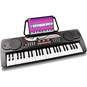 Keyboard piano - MAX KB8 - Draagbaar Keyboard Piano met 49 Toetsen, Ingebouwde Speakers, Recordfunctie, 6 Demo Songs - Zwart