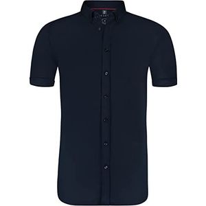 DESOTO Strijkvrij premium jersey hemd met halve mouwen van gemerceriseerd katoen, blauw (057), 3XL