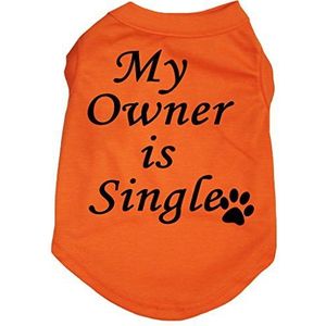 Petitebelle Puppy Kleding Hond Jurk Mijn Eigenaar Is Enkel Oranje Katoen T-Shirt