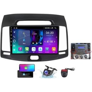 Android 13 Autoradio 9 Duim Touch Display Voor Hyundai Elantra 4 HD 2006-2012 Met Carplay Android Auto/GPS/4G WiFi/FM RDS DAB+/Buletooth 5.0/Bediening op het stuur + Camera en DVR(A,NF-2)