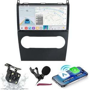 Android 14 Autoradio Navi voor B-enz B200 A/B-Klasse W169 A160 A180 A200 (2009-2012) 9""Schermradio met Carplay Android Auto GPS Navigatieondersteuning BT5.0 HIFI FM 5G-WiFi SWC MIC Camera,M100s
