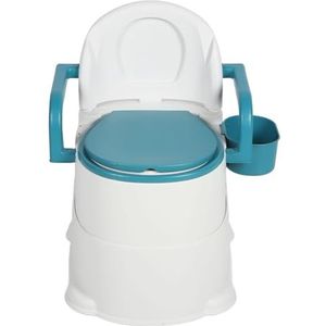 Brede Armleuning Voorkomt Uitglijden Zacht Zitkussen PU-rugleuning Nachtkastje Commode Toilet met Gemakkelijke Reiniging, Uitstekend Plastic voor Gebruik in de Slaapkamer