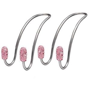 SNOMYRS Auto Haak Hoofdsteun Haken Universele Auto Voertuig Seat Terug Hanger Houder Haak voor Boodschappentas Portemonnee Hangers Handtas Doek (Roze)