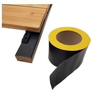 10.000 mm x 75 mm x 0,6 mm butyl terrassen afdektape rol hout & onderconstructies - eenzijdig zelfklevende houtbeschermingsband (10 rollen (totaal 100 meter))
