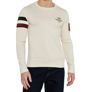 Aeronautica Militare T-shirt met lange mouwen M.I. Wit Beige, Blauw, M