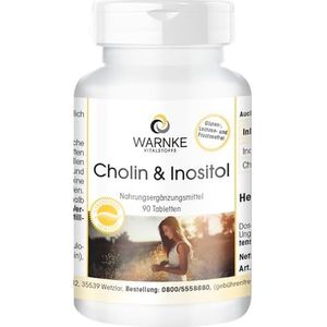 Choline & Inositol - hoge dosering & veganistisch - met cholinebitartraat - 90 tabletten | Warnke Vitalstoffe - Duitse apothekerskwalitei