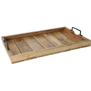 Dienblad decoratief dienblad hout mango bruin houten dienblad decoratie kaarsendienblad decoratie (57 x 39 cm)