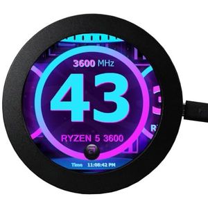 VSDISPLAY Moniteur circulaire LCD IPS 450 nits, mini port vidéoMI, alimentation micro USB, 9 cm 2,8