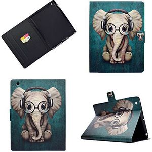 iPad 2 Case, iPad 3 Case, iPad 4 Case, PU Magnetische Smart Leather Cover Auto Sleep Wake Voor iPad 2/3/4 Met Leuke patronen iPad 2/3/4 Olifant