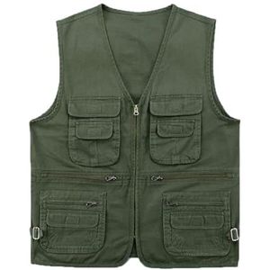 Pegsmio Katoenen Vest Voor Mannen Lente Zomer Tool Mouwloze Jas Multi Pocket Vest, EN8, M