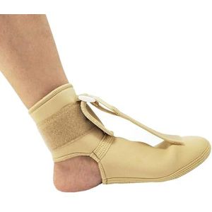 Steunzool voor voetdaling, Verstelbare Plantaire Fasciitis Nachtstretchspalk Voetbrace Ondersteuning Voetpijnverlichting (Beige, S)(Beige,M)