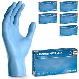 ARNOMED wegwerphandschoenen blauw XXL, nitril handschoenen 450 stuks (5 dozen), poedervrij & latexvrije handschoenen, wegwerphandschoen in XS-XXL, wegwerp handschoenen, wegwerp handschoen