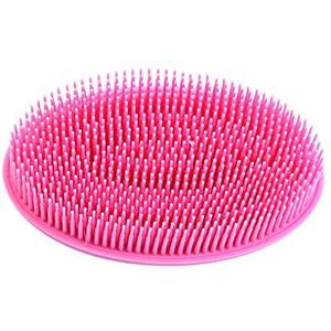Exfoliërende siliconen zachte borstel babyshower trainingsborstel antislip massage scrubber badgereedschap, roze