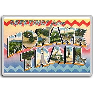 Groeten uit Mohawk Trail - Vintage 1940s Postkaart koelkast magneet