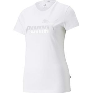 PUMA Ess+ Metallic Logo Tee Dames Sportshirt
