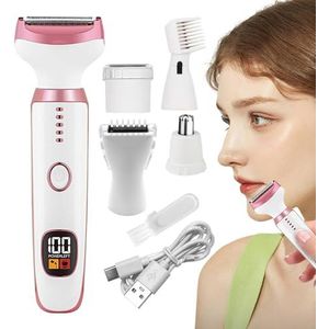 Syayw Haartrimmer, bikinitrimmer, 5-in-1 beenscheerapparaat met digitaal display, oplaadbaar, draagbaar, persoonlijke trimmer voor nat en droog
