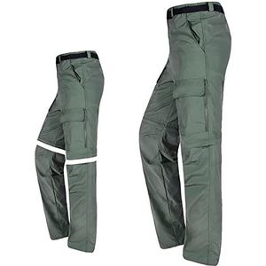 G&F Heren wandelen Cargo broek Zip off Convertible Shorts winddicht waterdicht dunne afneembare klimbroek sneldrogend (kleur: groen, maat: XL)