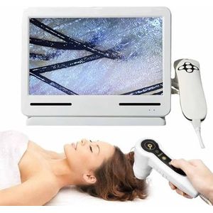 Huiddiagnose Haaranalysator, 10 inch 200X Digitale Oplaadtype Microscoop Hoofdhuid Haarfollikel Huid Haar Detector Analyser Machine for Thuis, Schoonheidssalon Spa
