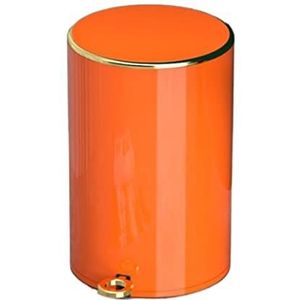 Prullenbak Vuilnisbak Ronde Pedaalemmer Prullenbak Vuilnisbak Voor Badkamer Slaapkamer Kantoor Stalen Pedaal Binnenemmer Afvalbak Prullenbak(Orange,22 * 35cm)