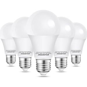 Aigostar LED lamp A5 A60 11W - E27 Fitting - Warm Wit licht 3000K - 1060 lumen - Set van 5 stuks.